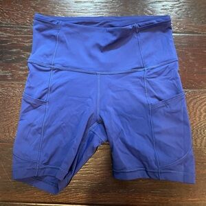 Lululemon fast and free high rise bike shorts with pockets - 6” - size 4